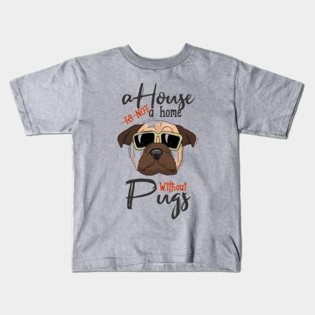 Funny Pug Dog Kids T-Shirt by Graffix